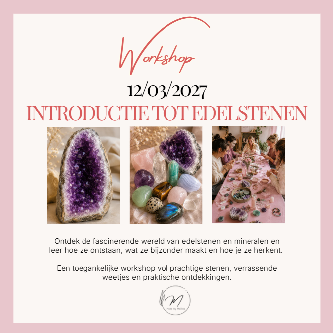 Workshopbundel 12/03/2027 introductie tot edelstenen en 09/04/2027 werken met edelstenen
