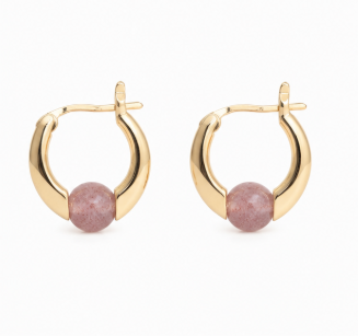 Vanya – Handgemaakte Aardbeienkwarts Oorbellen – Summer Solstice | Made by Melissa