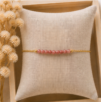 Aardbeienkwarts - Handgemaakte Fijne Edelsteenarmband – Summer Solstice