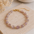 Aardbeienkwarts - Handgemaakte Gefacetteerde Edelsteenarmband – Summer Solstice Collectie