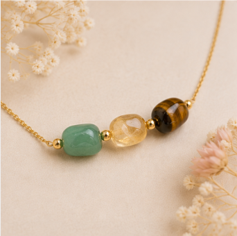 Abundance & Success – Intentieketting met Aventurijn, Citrien & Tijgeroog