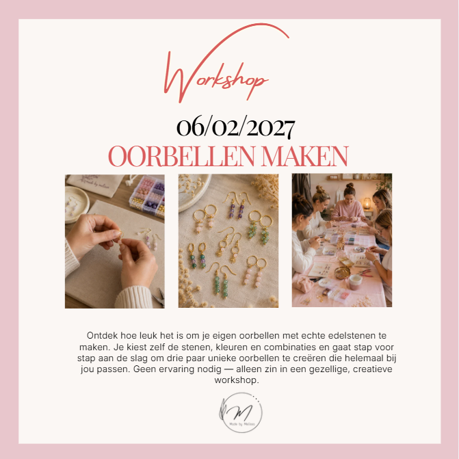 06/02/2027 workshop Oorbellen maken met edelstenen