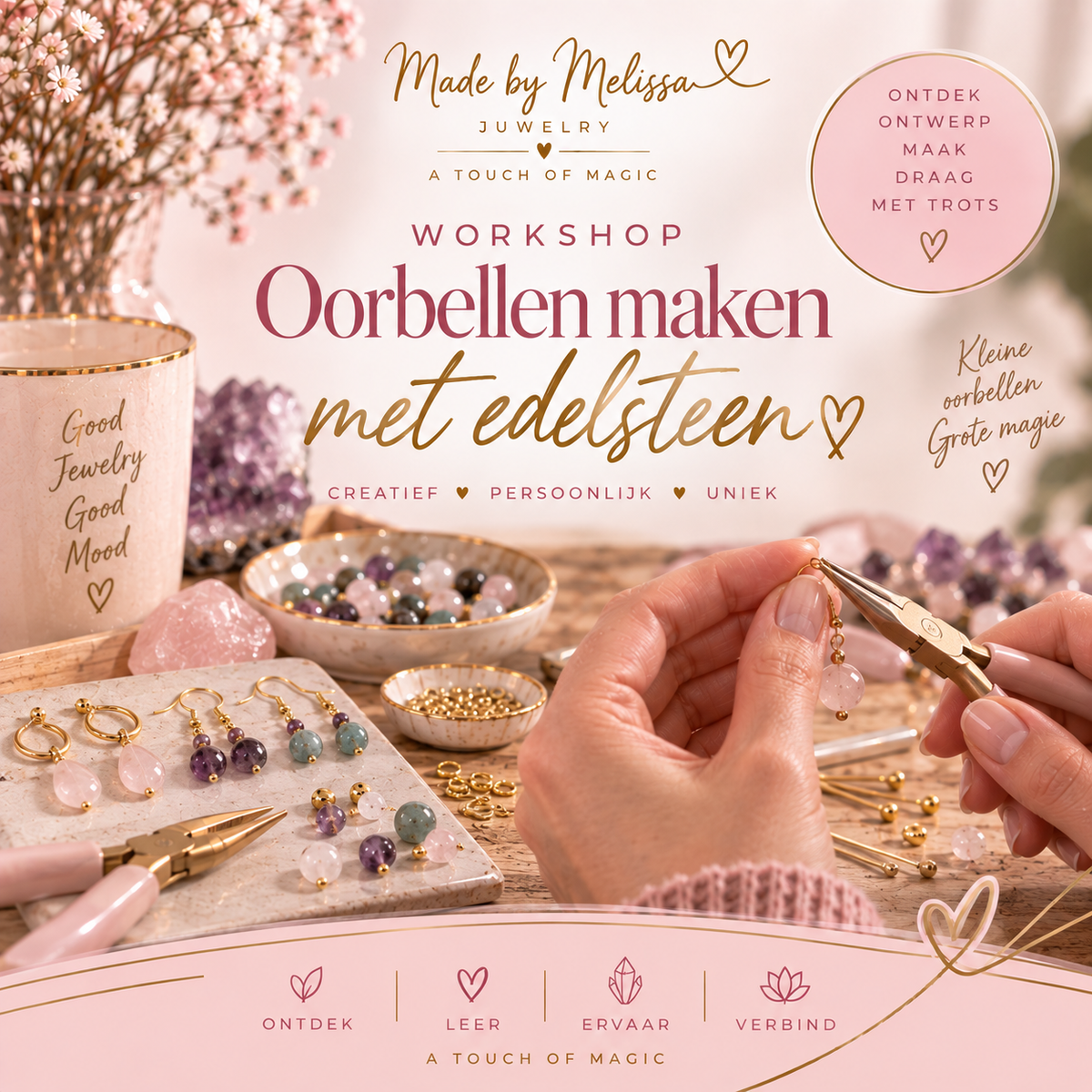 Workshop oorbellen maken met edelstenen | 6 februari 2027