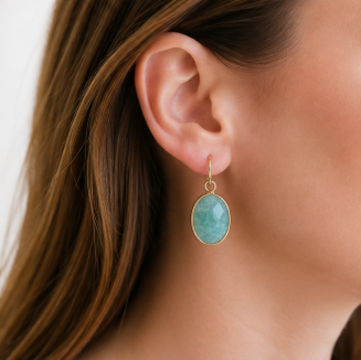 Melian – Handgemaakte Amazoniet Oorbellen – Summer Solstice | Made by Melissa