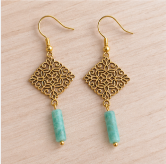 Naia – Handgemaakte Amazoniet Oorbellen – Summer Solstice | Made by Melissa