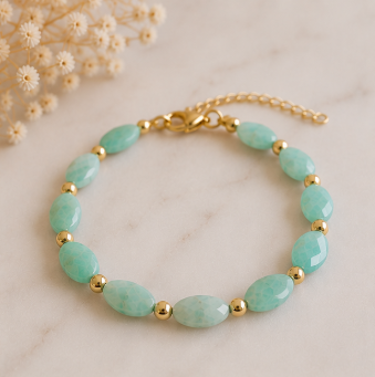 Gefacetteerde Edelsteenarmband – Amazoniet – Summer Solstice Collectie