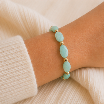 Gefacetteerde Edelsteenarmband – Amazoniet – Summer Solstice Collectie