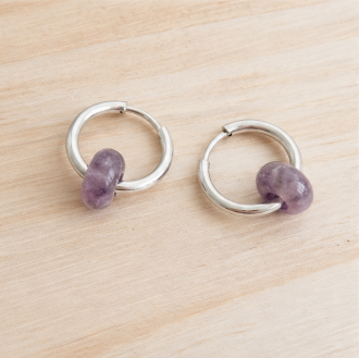 Aura – Handgemaakte Amethist Oorbellen – Soul Stones | Made by Melissa
