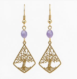Arbor – Handgemaakte Amethist Oorbellen – Soul Stones | Made by Melissa