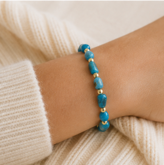 Organische Edelsteenarmband – Apatiet – Summer Solstice Collectie
