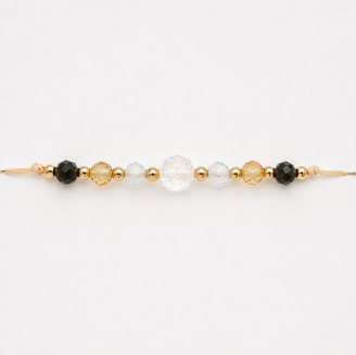 Boogschutter Zodiac Armband – Topaas, Citrien, Bergkristal & Obsidiaan