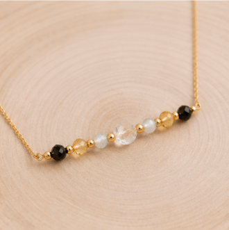 Boogschutter Zodiac Ketting – Topaas, Citrien, Bergkristal & Obsidiaan