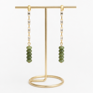 Camille – Handgemaakte Canadese Jade Oorbellen – Winter Solstice | Made by Melissa