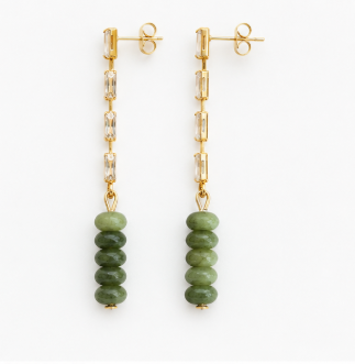 Camille – Handgemaakte Canadese Jade Oorbellen – Winter Solstice | Made by Melissa