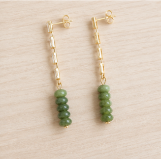 Camille – Handgemaakte Canadese Jade Oorbellen – Winter Solstice | Made by Melissa