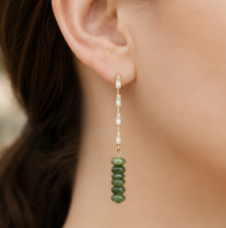 Camille – Handgemaakte Canadese Jade Oorbellen – Winter Solstice | Made by Melissa
