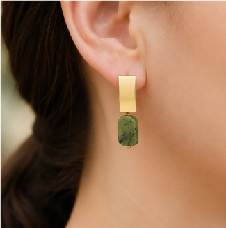 Claire – Handgemaakte Canadese Jade Oorbellen – Winter Solstice | Made by Melissa