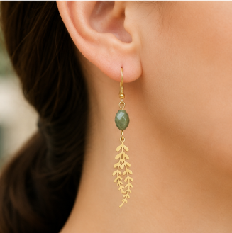 Linnea – Handgemaakte Canadese Jade Oorbellen – Winter Solstice | Made by Melissa