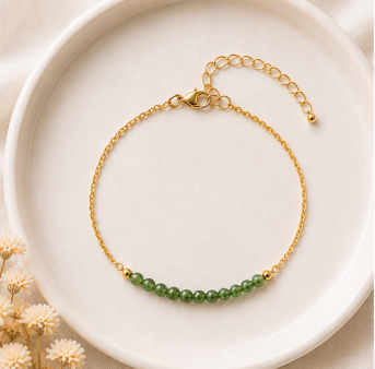 Canadese Jade - Handgemaakte Fijne Edelsteenarmband – Winter Solstice
