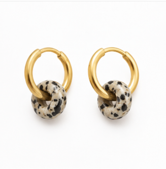 Aura – Handgemaakte Dalmatische Jaspis Oorbellen – Summer Solstice | Made by Melissa