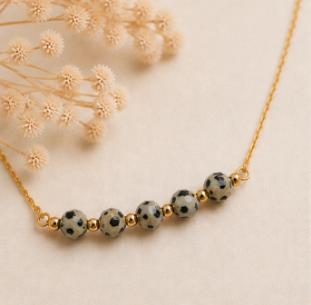 Dalmatische Jaspis – Handgemaakte fijne edelsteenketting – Summer Solstice