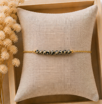 Dalmatische Jaspis - Handgemaakte Fijne Edelsteenarmband – Summer Solstice