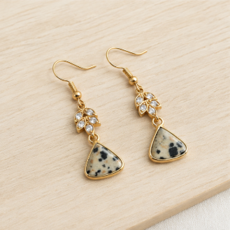Perdita – Handgemaakte Dalmatische Jaspis Oorbellen – Summer Solstice | Made by Melissa
