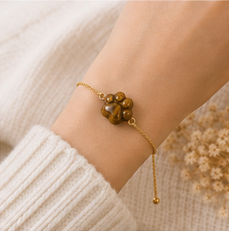 Dog Lovers Armband – Tijgeroog - Goudkleur