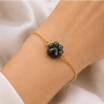 Dog Lovers Armband – Obsidiaan - Goudkleur