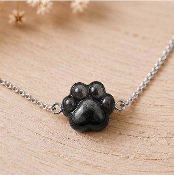 Dog Lovers Armband – Obsidiaan - Zilverkleur