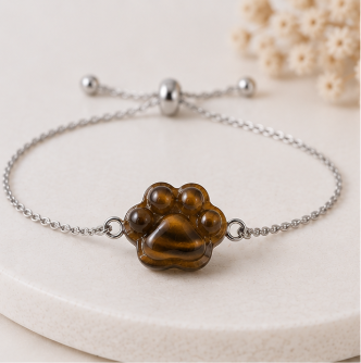 Dog Lovers Armband – Tijgeroog - Zilverkleur