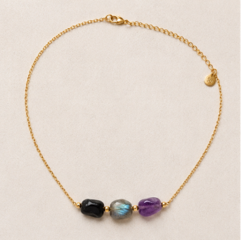 Empath Protection – Intentieketting met Zwarte Toermalijn, Labradoriet & Amethist