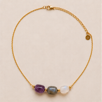 Intuition – Intentieketting met Amethist, Labradoriet & Maansteen