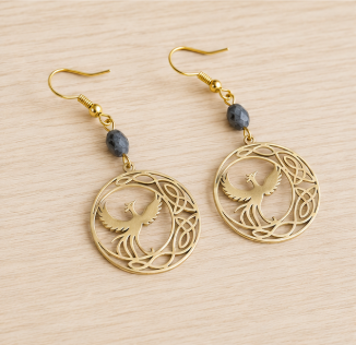 Phoenix – Handgemaakte Labradoriet Oorbellen – Soul Stones | Made by Melissa