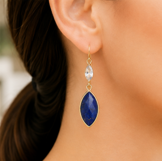 Elodie – Handgemaakte Lapis Lazuli Oorbellen – Winter Solstice | Made by Melissa