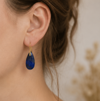 Luna – Handgemaakte Lapis Lazuli Oorbellen – Winter Solstice | Made by Melissa