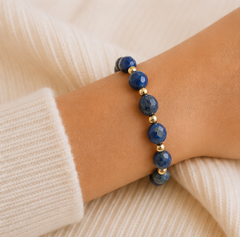 Lapis Lazuli - Gefacetteerde Edelsteenarmband – Winter Solstice Collectie