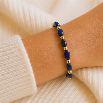 Lapis Lazuli - Handgemaakte Organische Edelsteenarmband – Winter Solstice Collectie