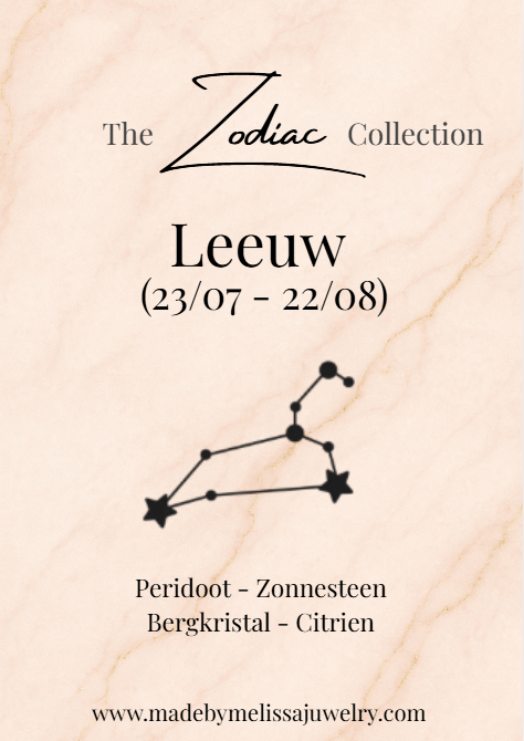 Leeuw Zodiac Armband – Peridoot, Zonnesteen, Bergkristal & Citrien