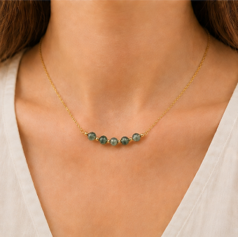 Mosagaat – Handgemaakte fijne edelsteenketting – Wild Spirit