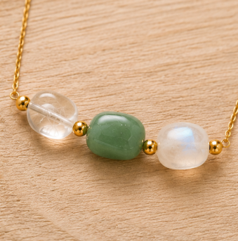 New Beginnings – Intentieketting met Aventurijn, Maansteen & Bergkristal