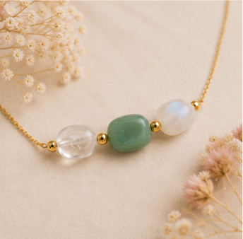 New Beginnings – Intentieketting met Aventurijn, Maansteen & Bergkristal
