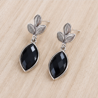 Lenore – Handgemaakte Obsidiaan Oorbellen – Winter Solstice | Made by Melissa