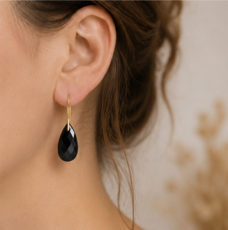 Luna – Handgemaakte Obsidiaan Oorbellen – Winter Solstice | Made by Melissa