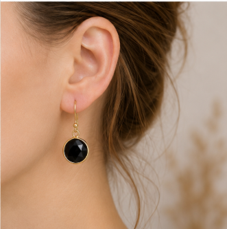 Marose – Handgemaakte Obsidiaan Oorbellen – Winter Solstice | Made by Melissa