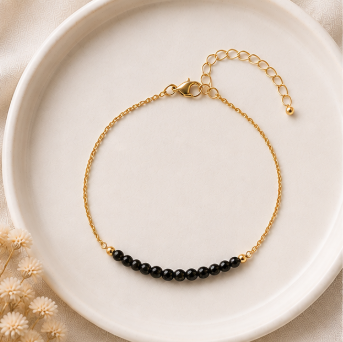 Obsidiaan - Handgemaakte Fijne Edelsteenarmband – Winter Solstice