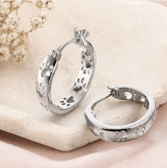 Paw Print hoops