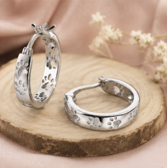Paw Print hoops
