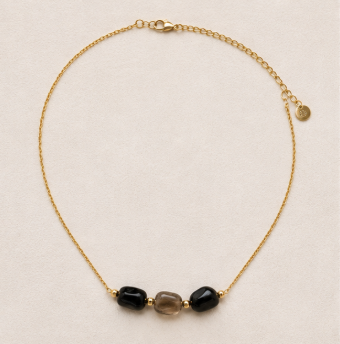 Protection & Grounding – Intentieketting met Zwarte Toermalijn, Rookkwarts & Obsidiaan