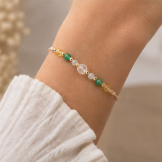 Ram Zodiac Armband – Aquamarijn, Aventurijn, Citrien & Bergkristal
